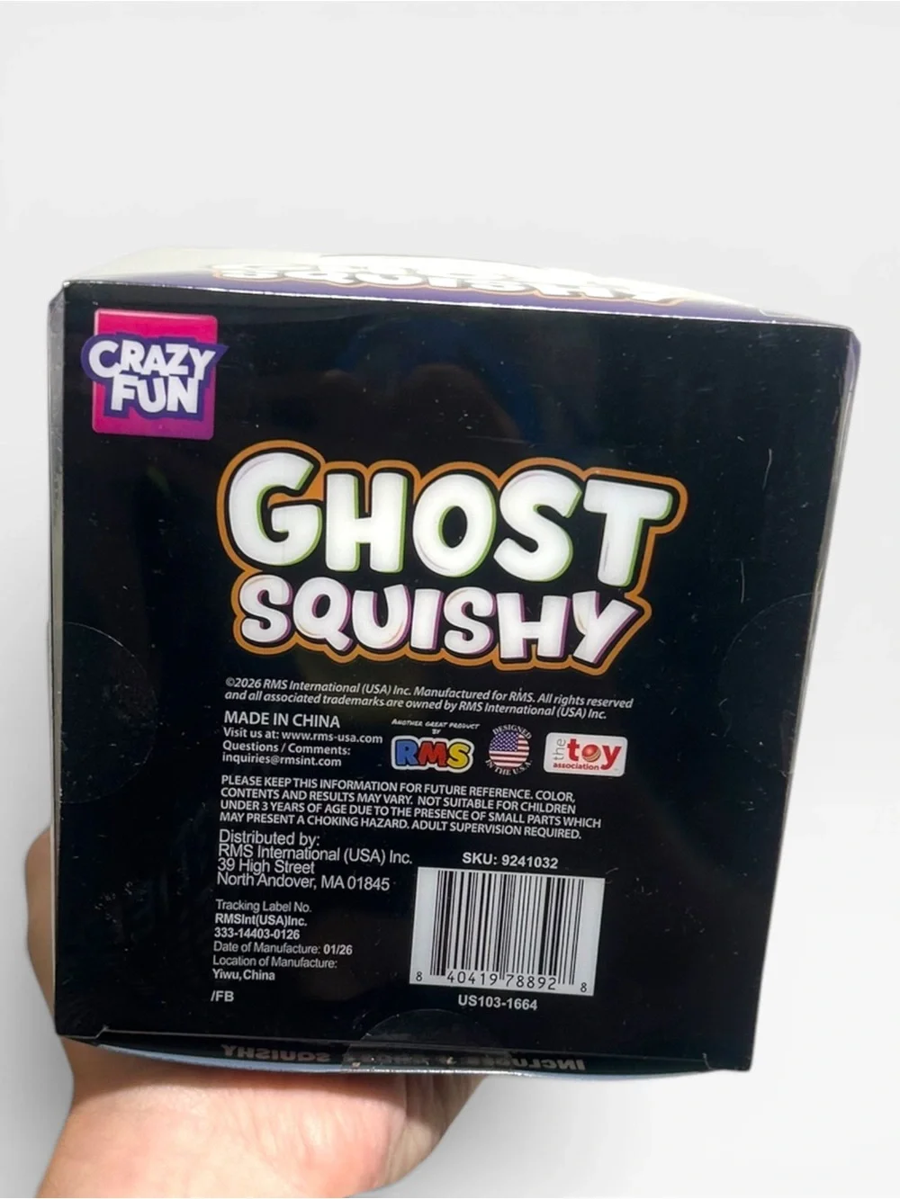 RMS Crazy Fun Ghost Squishy Squeeze Toy Fidget Halloween Sensory Rare NWT